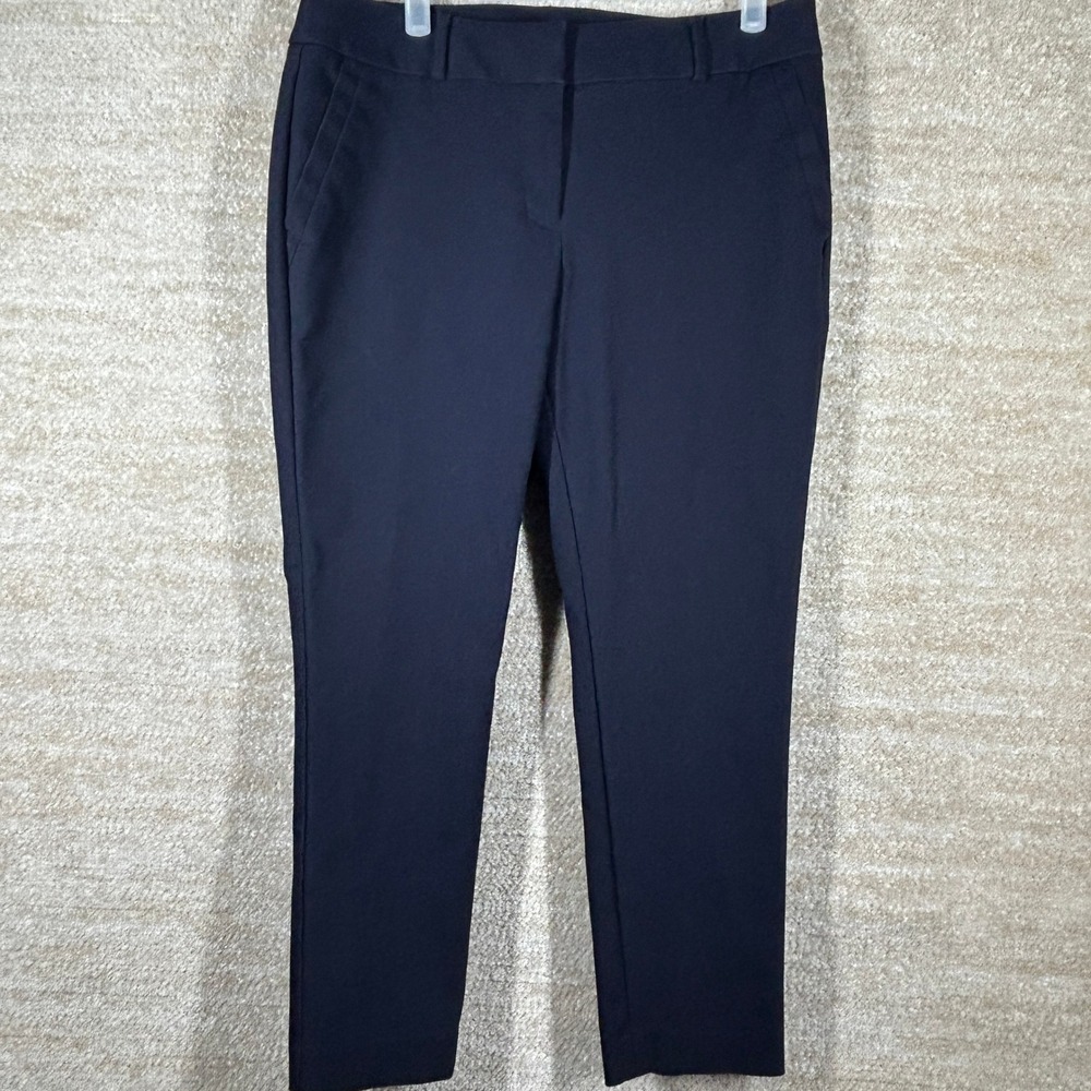 LOFT Julie Skinny Pants Navy Blue Business Casual Stretch Trousers 10P Womens